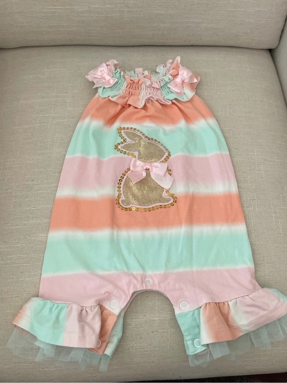 Bonnie Baby Bunny Romper Sz 6-9M
